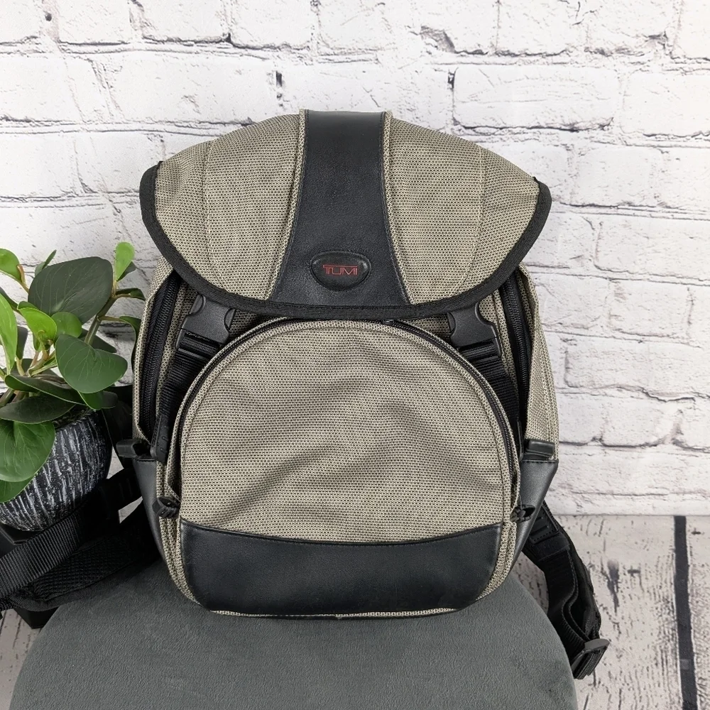 TUMI Black and Silver Backpack, Small
